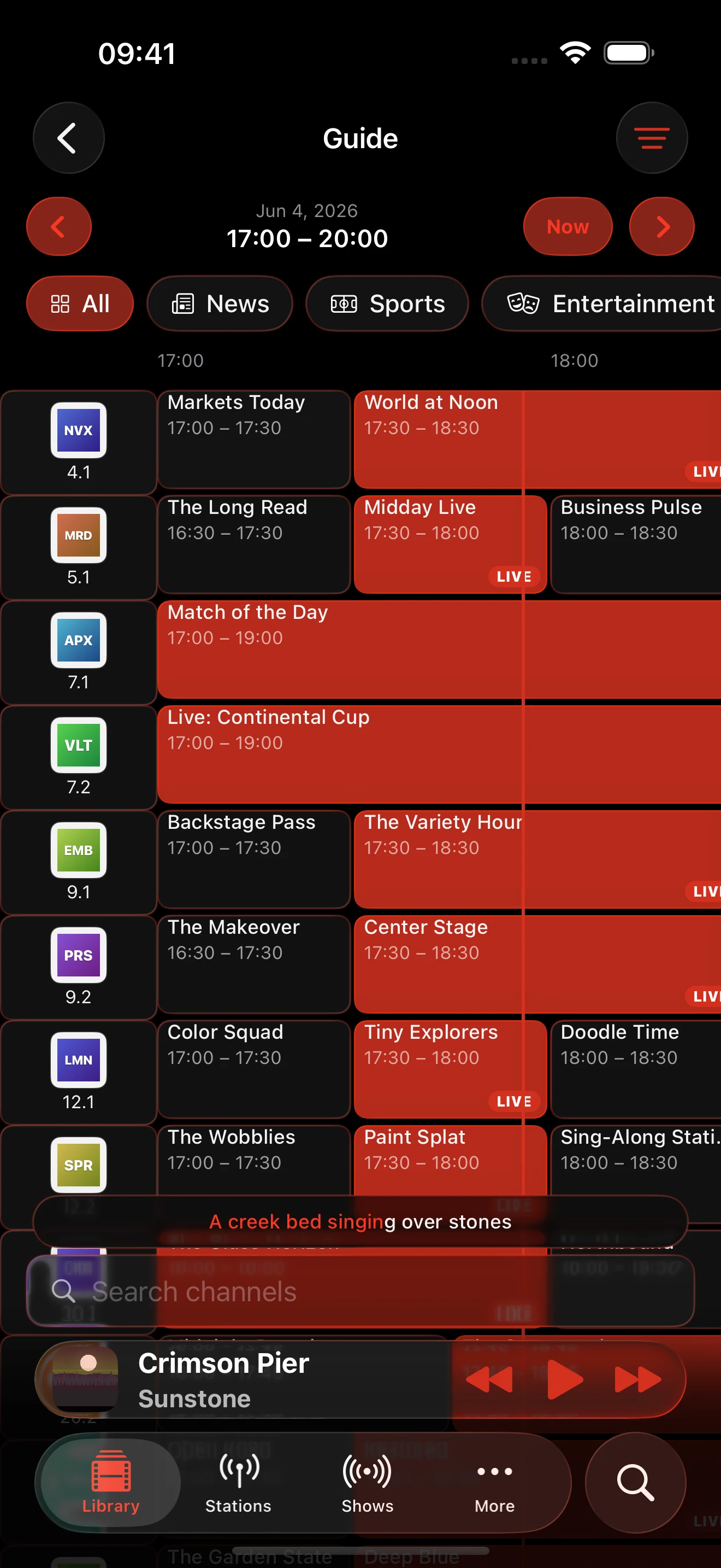 See what is on now