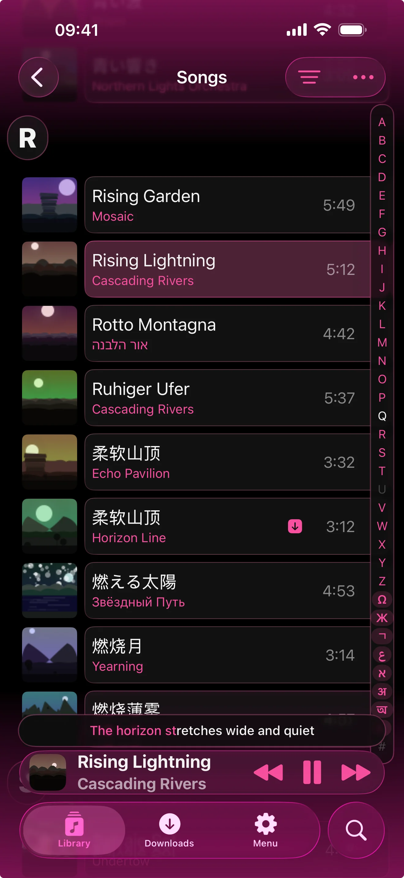 Scroll the whole library